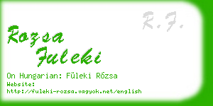 rozsa fuleki business card