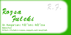 rozsa fuleki business card